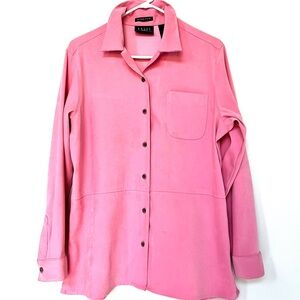 Vintage Crazy Horse ~ Liz Claiborne ~ Faux Suede Feel ~ Pink Shacket ~ Medium